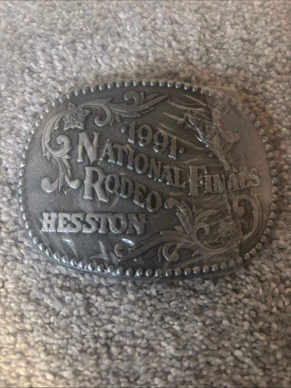 NEVER WORN Vintage Hesston National Finals Rodeo belt buckle.